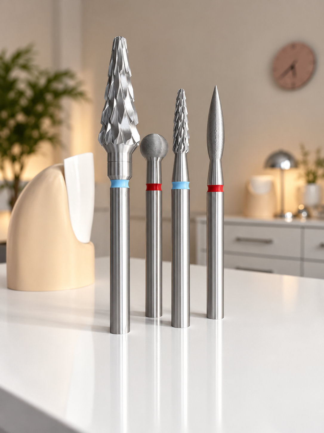 Set 4 Punte Fresa Giganti con Supporto